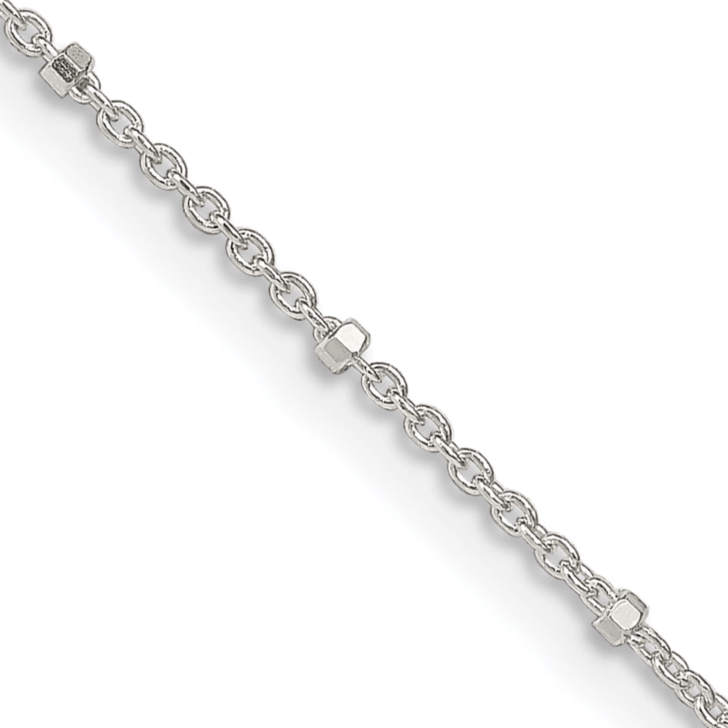 Sterling Silver 1.25mm Rolo With Beads Chain (20 X 1.25) Made In Italy qfc163-20
