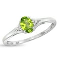 thumbnail image 1 of Sterling Silver 1/2ct TGW Peridot and White Diamond Accent Ring, 1 of 5