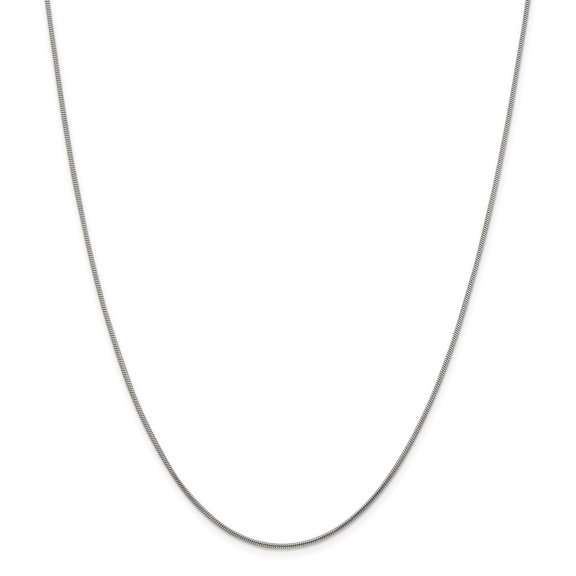 Sterling Silver 1.2mm Round Snake Chain Necklace - 5.6 Grams - 20 Inch - Lobster Claw