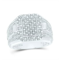 Sterling Silver 1/3 Cttw Diamond Men's Ring, Men Size: 8-12