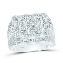 Sterling Silver 1/3 Cttw Diamond Men's Ring, Men Size: 8-12