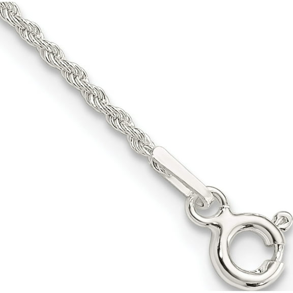 Sterling Silver 1.3mm Solid Rope Chain (7 X 1.3) Made In Italy qdr025-7