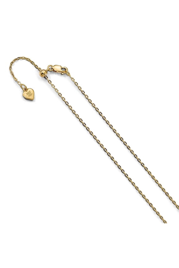Sterling Silver 1.4 mm Gold-Flashed Adjustable Cable Chain Necklace - 2.6 Grams - 22 Inch