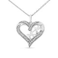 thumbnail image 1 of Sterling-Silver 1/4ct TDW Diamond Engraved Mom in Heart Pendant Necklace (I-J, I3), 1 of 7