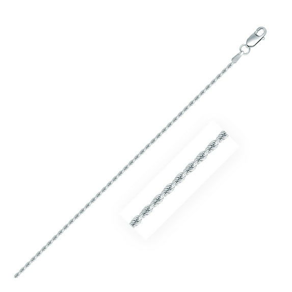 Sterling Silver 1.4mm Diamond Cut Rope Style Chain 16 in