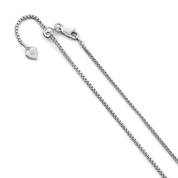 Sterling Silver 1.5 mm Adjustable Round Box Chain Necklace - 8.7 Grams - 30 Inch