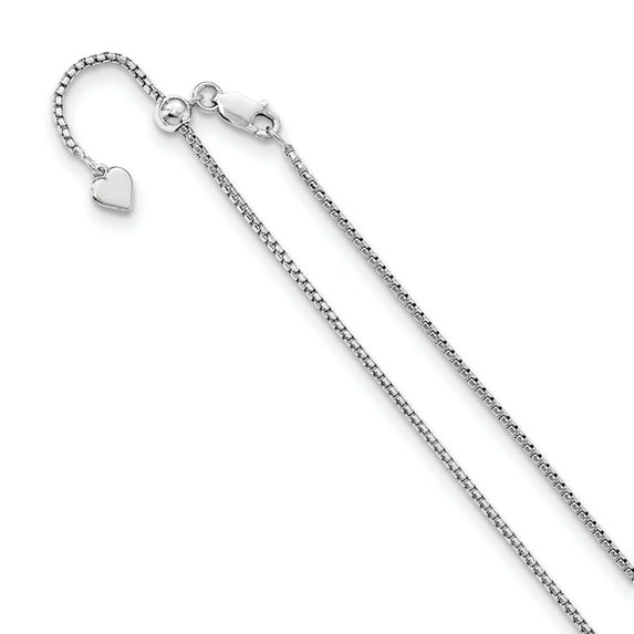 Sterling Silver 1.5 mm Adjustable Round Box Chain