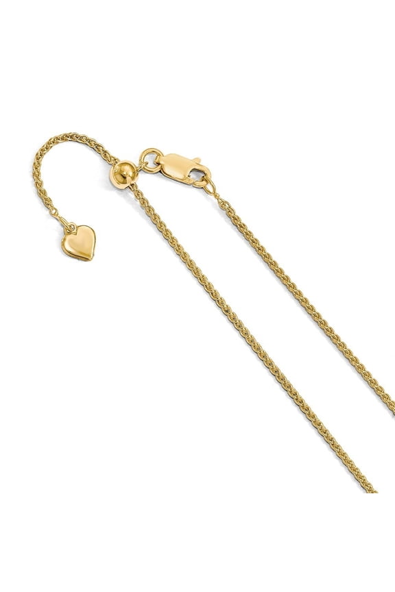 Sterling Silver 1.5 mm Gold-Flashed Adjustable Spiga Chain Necklace - 4.4 Grams - 22 Inch