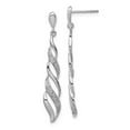 thumbnail image 1 of Sterling Silver Rhodium Plated Diamond Swirl Post Dangle Earrings QE10593, 1 of 2