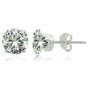 DESIGNS BY FMC 1/2 Carat T.G.W. CZ Sterling Silver Stud Earrings, 4mm