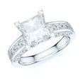 thumbnail image 1 of Sterling Silver 1.5ct Classic Filigree Pattern Simulated Princess Cut Diamond Promise Engagement Ring (2.5), 1 of 6