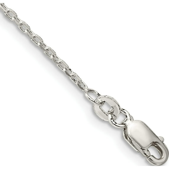 Sterling Silver 1.5mm Beveled Oval Cable Chain (8 X 1.5) Made In India qca050-8