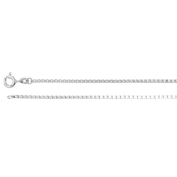 Sterling Silver 1.5mm Diamond Cut Box 18" Chain