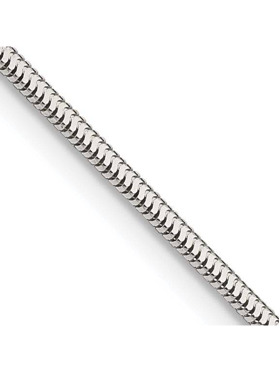 Sterling Silver 1.5mm Diamond-cut Flat Snake Chain
