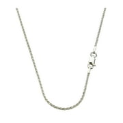 JOYFUL CREATIONS Sterling Silver 1.5mm Diamond-Cut Rope Nickel Free Chain Necklace Italy, 22"