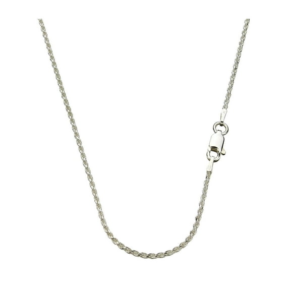 Sterling Silver 1.5mm Diamond-Cut Rope Nickel Free Chain Necklace Italy, 24"