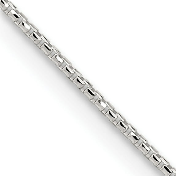 Sterling Silver 1.5mm Diamond-Cut Round Box Chain (18 X 1.5) Made In Italy qvx028-18