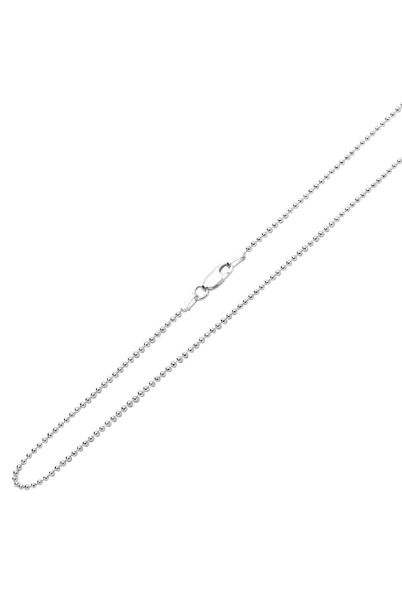 Sterling Silver 1.5mm Italian Bead Chain Necklace(16"~30" Inch)