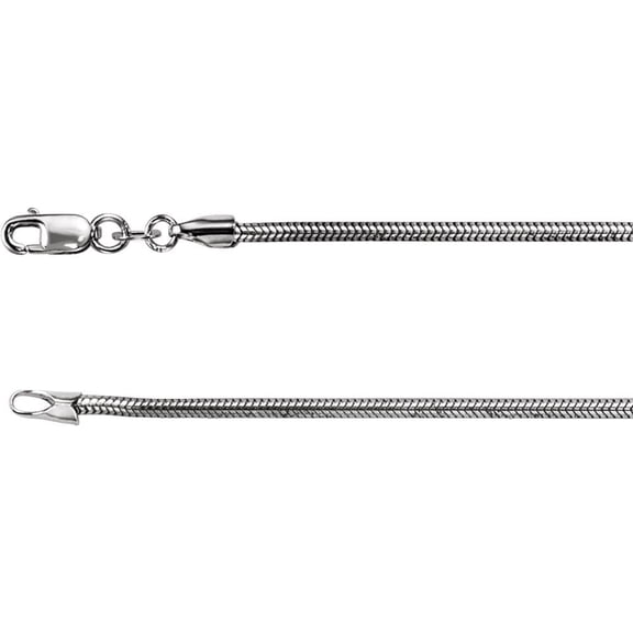 Sterling Silver 1.5mm Necklace - 5.3 Grams - 18 Inch Snake Chain With Lobster Clasp