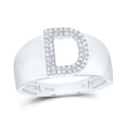 thumbnail image 1 of Sterling Silver 1/6 Cttw Diamond Initial "D" Men's Ring, Men Size: 8-12, 1 of 1
