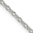 thumbnail image 1 of Sterling Silver 1.6mm Oval Fancy Rolo Chain (24 X 1.6) Made In India qfc47-24, 1 of 5