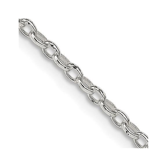 Sterling Silver 1.6mm Oval Fancy Rolo Chain 30 Inches