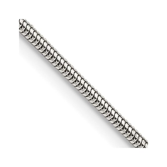 Finest Gold Sterling Silver 1.6 mm Round Snake Chain