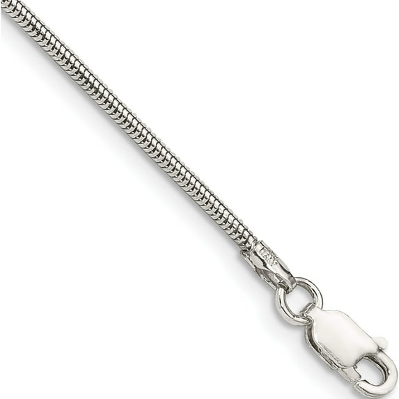 Sterling Silver 1.6mm Round Snake Chain (7 X 1.6) Made In Italy qsnl050-7