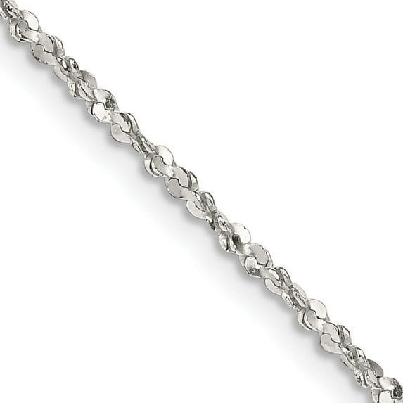 Sterling Silver 1.6mm Twisted Serpentine Chain (18 X 1.6) Made In India qpe39-18