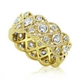 thumbnail image 1 of Sterling Silver 1.75ct CZ 14K Yellow Gold Plated Wedding Band Vintage Eternity Ring ( Size 5 to 9 ), 9, 1 of 2