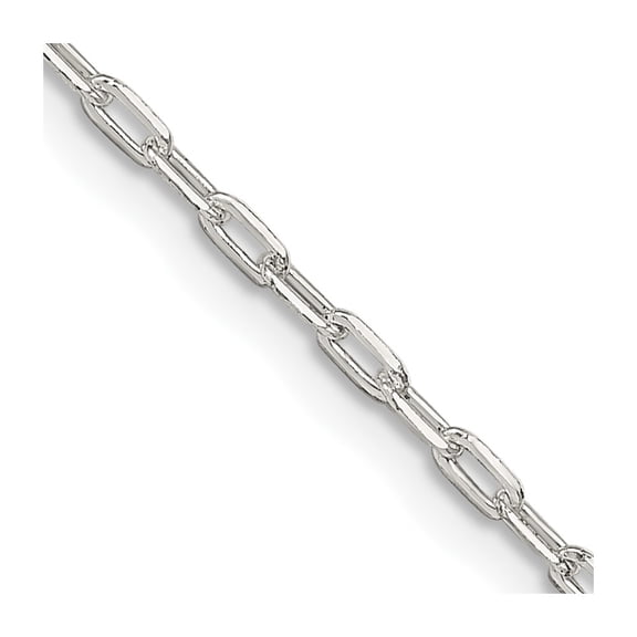 Finest Gold Sterling Silver 1.75 mm Elongated Open Link Chain