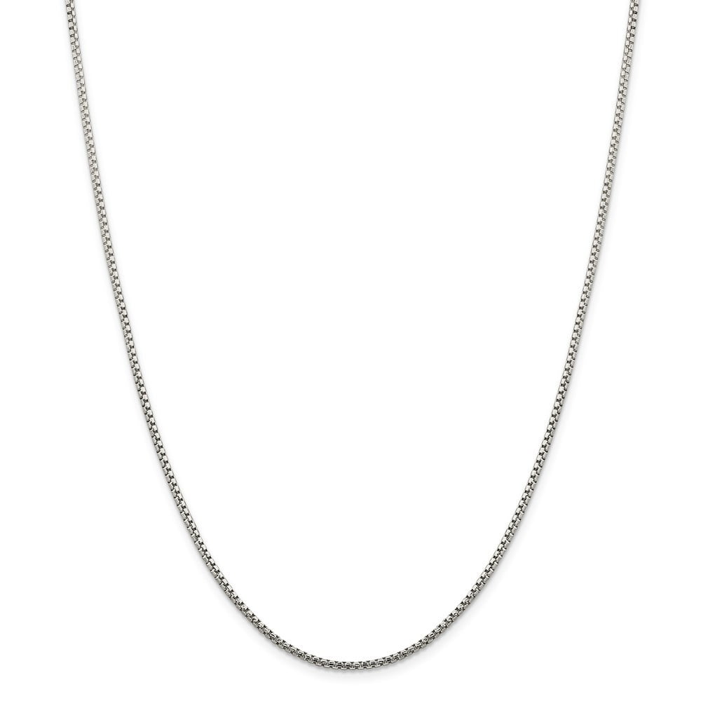 Sterling Silver Half Round Sparkle-Cut Fancy Box Chain