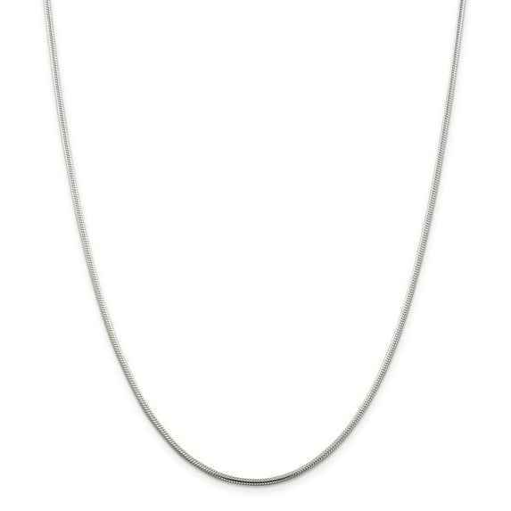 Sterling Silver 1.75mm Round Snake Chain Necklace - 13.9 Grams - 24 Inch - Lobster Claw