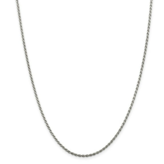 Sterling Silver 1.75mm Sparkle-Cut Rope Chain Necklace - 8.7 Grams - 28 Inch