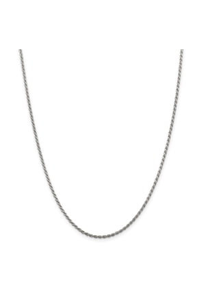 Sterling Silver 1.85mm Diamond-cut Rope Chain (Weight: 9.04 Grams, Length: 28 Inches)