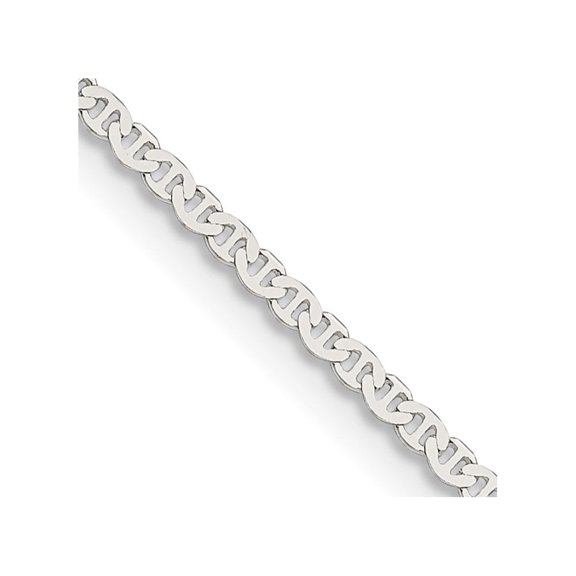 Finest Gold Sterling Silver 1.85 mm Flat Anchor Chain