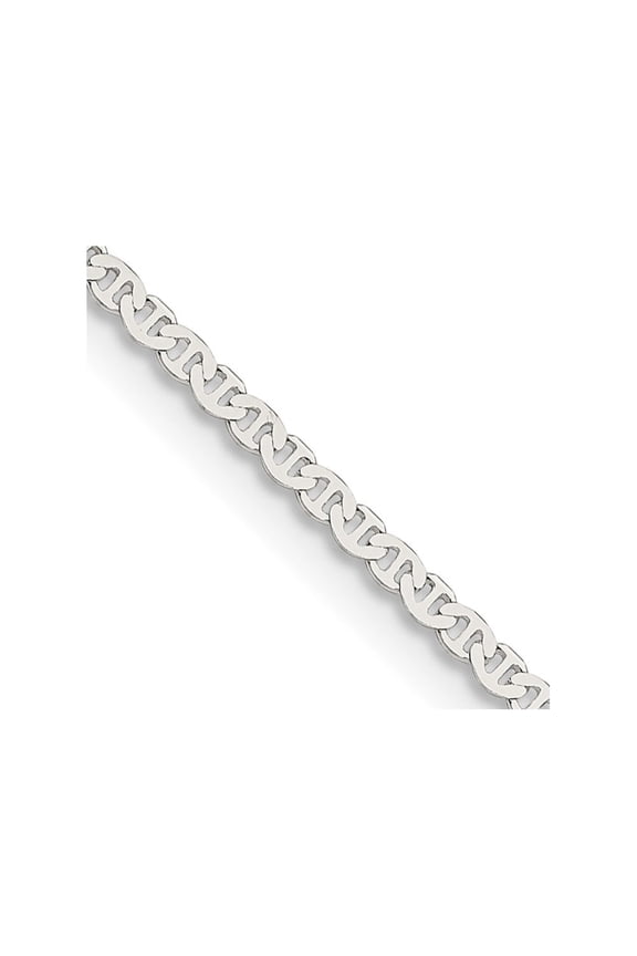 Finest Gold Sterling Silver 1.85 mm Flat Anchor Chain