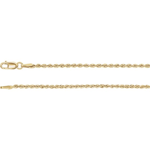 Sterling Silver 1.85mm Necklace - 8.1 Grams - 24 Inch Rope Chain With Lobster Clasp