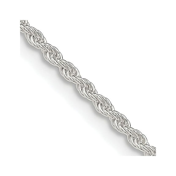 Finest Gold Sterling Silver 1.8 mm Solid Rope Chain