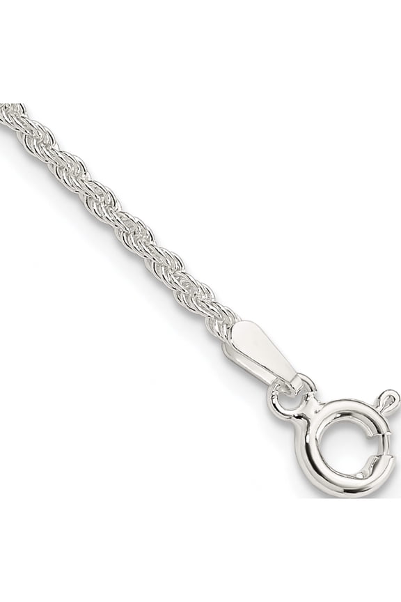 Sterling Silver 1.8mm Solid Rope Chain (7 X 1.8) Made In Italy qdr035-7