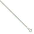 thumbnail image 1 of Sterling Silver 1.8mm Solid Rope Chain Anklet Size 10, 1 of 5