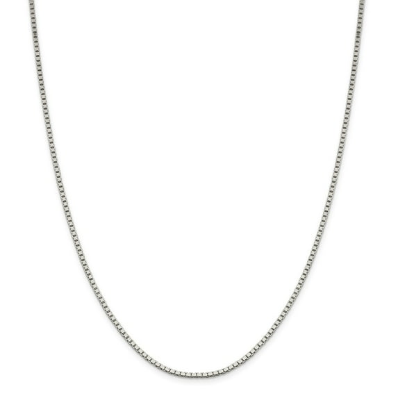 Sterling Silver 1.9mm Box Chain Necklace - 13.2 Grams - 30 Inch - Spring Ring