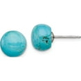 thumbnail image 1 of Sterling Silver 10-10.5mm Button Turquoise Post Earrings Made In China qe6399, 1 of 5