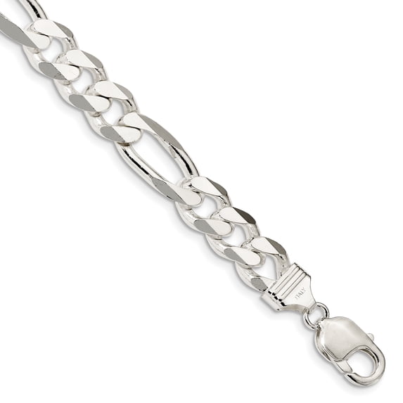 Sterling Silver 10.75mm Figaro Chain
