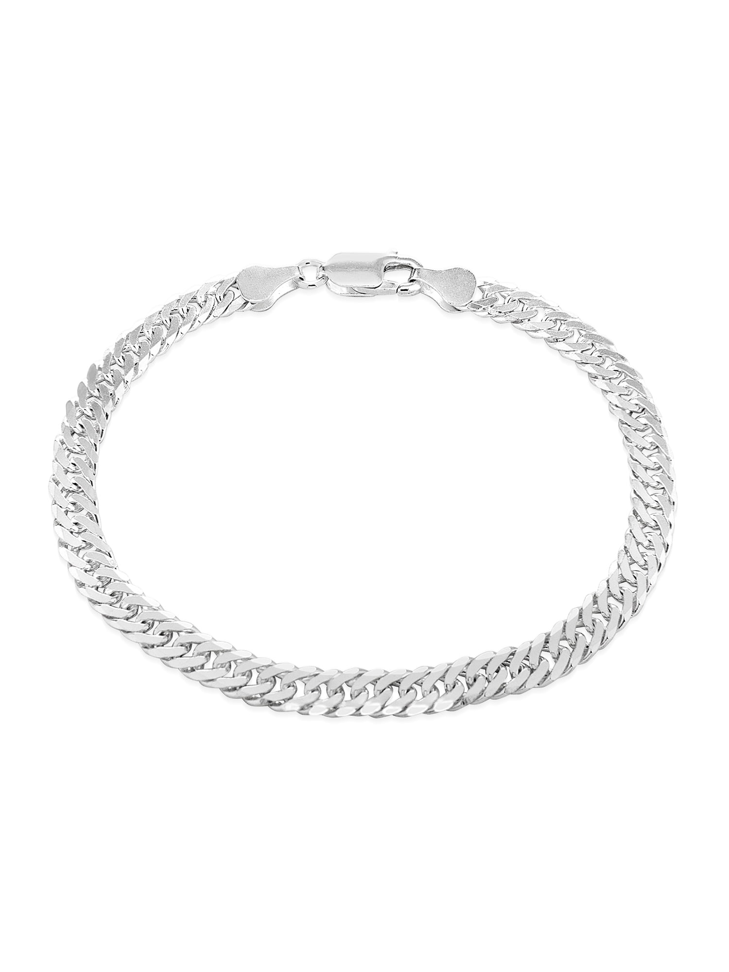 アクセサリー ARGUE CURB CHAIN BRACELET Sterling Silver 100 Gauge Curb Chain Bracelet 7.5 Inches - Walmart.com