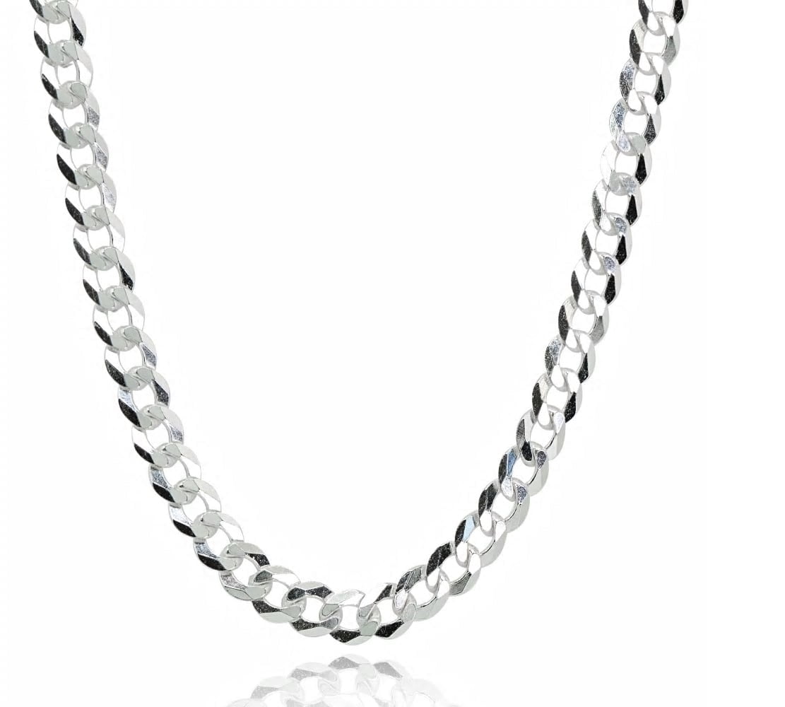 Sterling Silver 10MM Thick Cuban Curb Chain Necklace 24