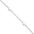 thumbnail image 1 of Sterling Silver 10inch Plus 1in Ext Polished Puffed Heart Anklet QG1223, 1 of 2