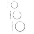 thumbnail image 1 of Sterling Silver 10mm, 12mm & 14mm Small Endless Hoop Earrings, Set of 3, 1 of 2