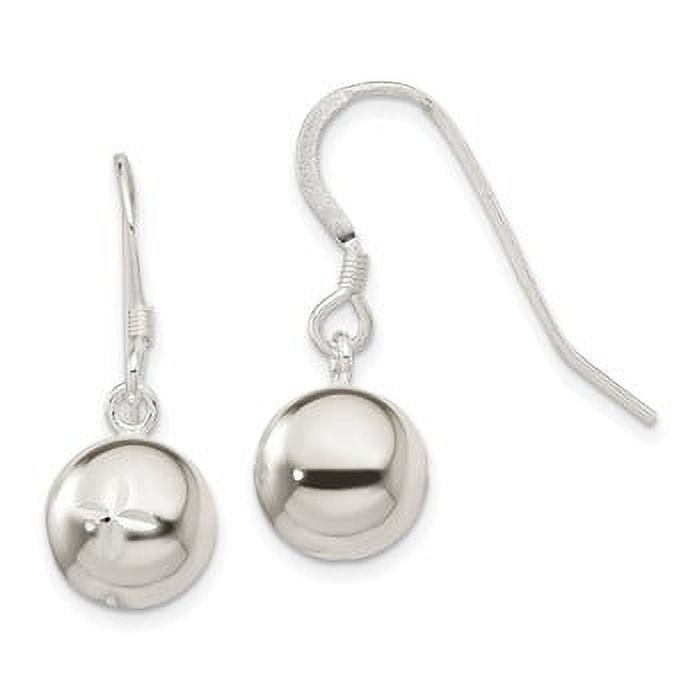 Sterling Silver 10mm D/C Bead Dangle Earrings