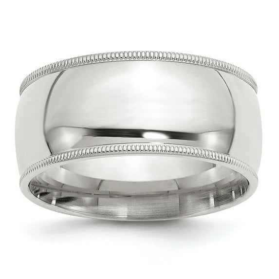 Sterling Silver 10mm Milgrain Comfort Fit Band